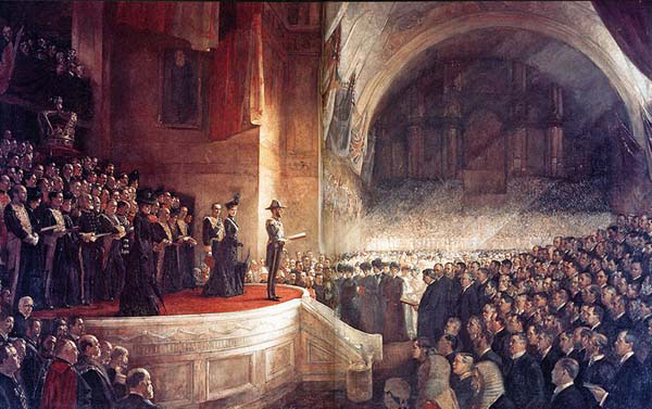 The Opening of the First Parliament of Australia on the Ninth of May Nineteen Hundred and One